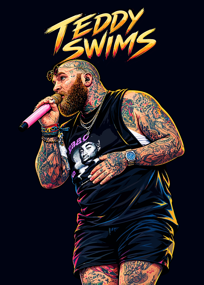 Teddy Swims Concert Illustration
