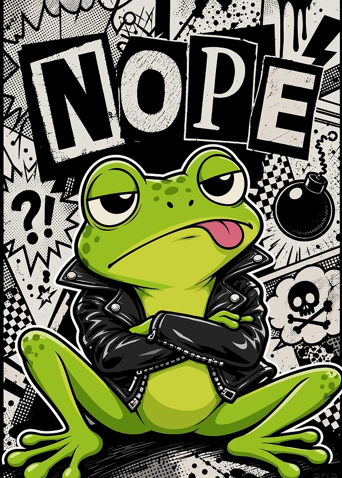 Cool Punk Frog Comic Art