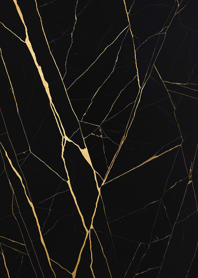Black and Gold Marble – Gilded Fault Lines