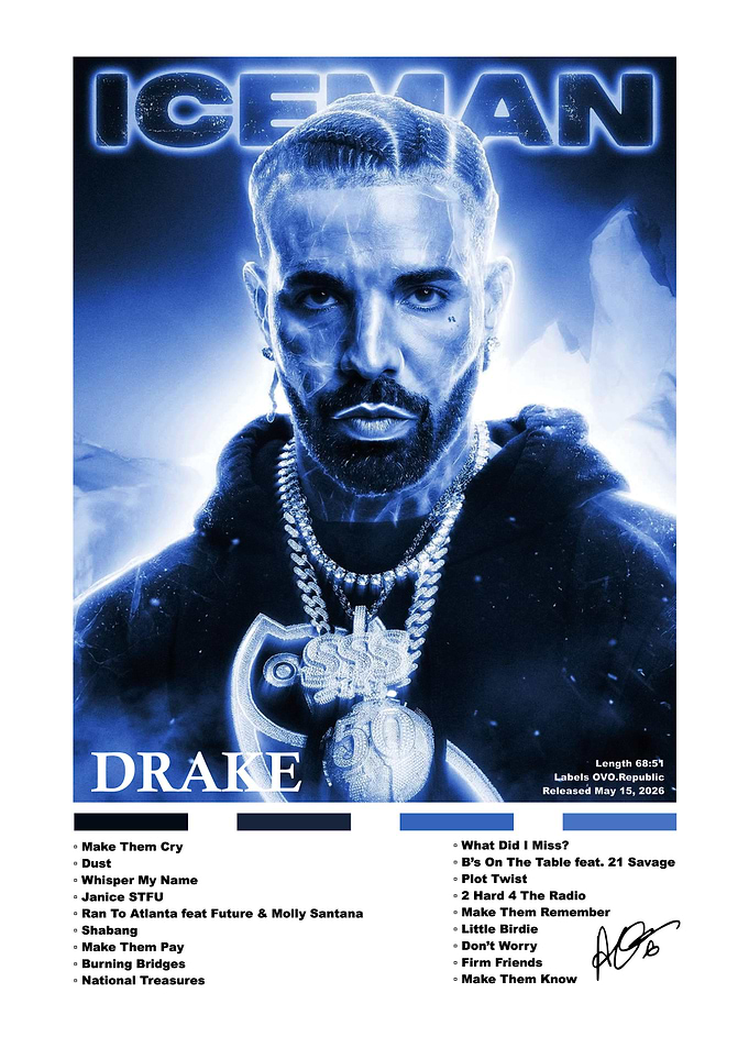 Drake ICEMAN Album Concept Poster