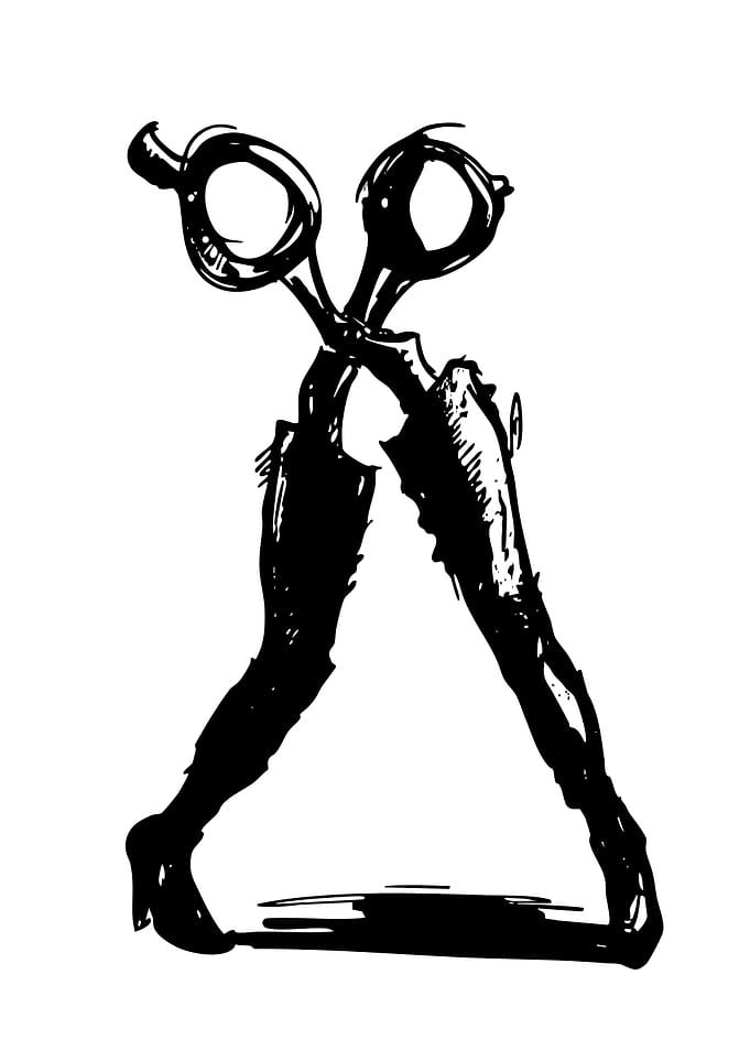 Surreal Scissors Legs Illustration