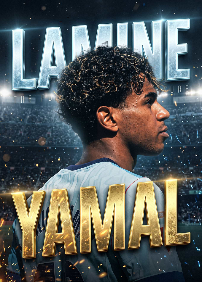 Lamine Yamal Football Poster