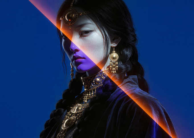 Portrait of Woman with Traditional Jewelry