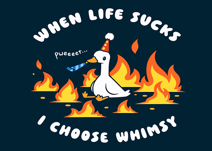 Whimsical Duck in Fire Meme