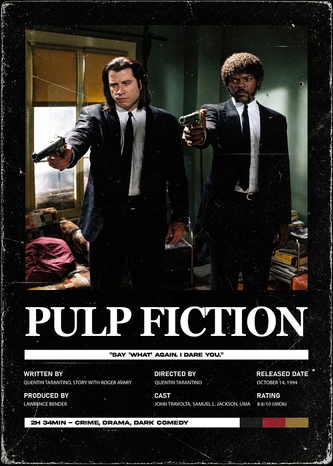 Pulp Fiction Minimalist Movie Poster