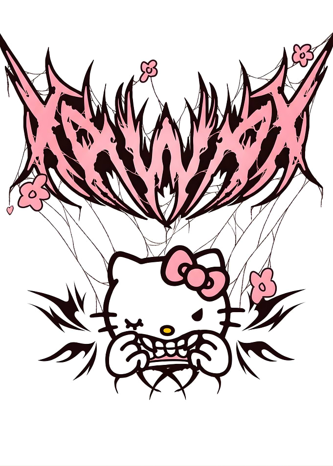 Edgy Hello Kitty Kawaii Graphic