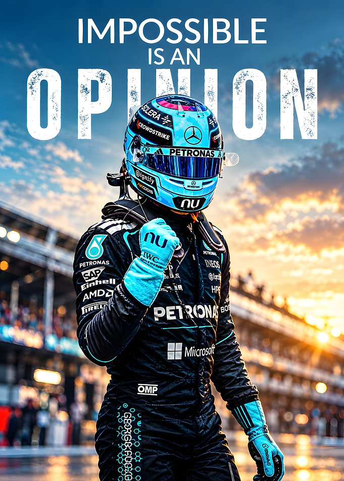 George Russell F1 Inspirational Poster
