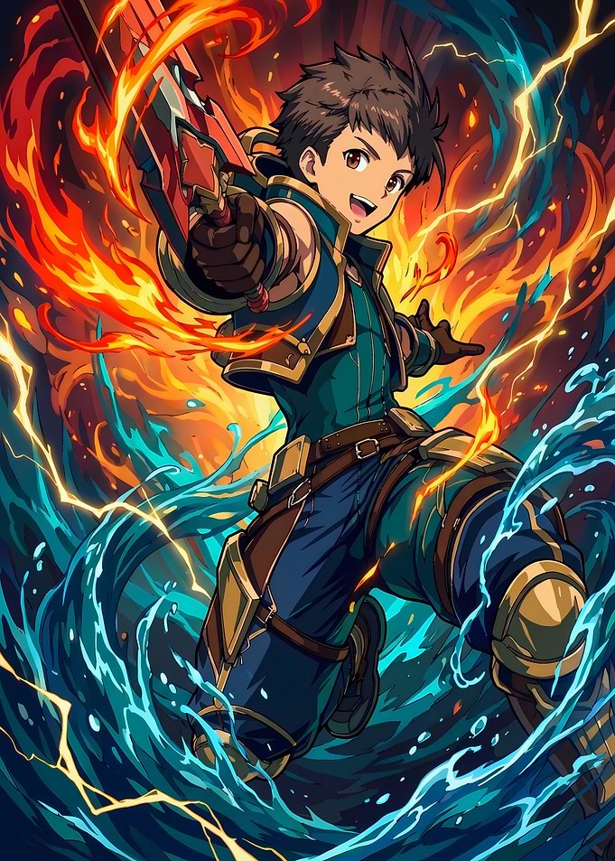 Anime Warrior Chronicles Wielding Elemental Sword