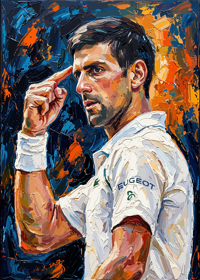 Novak Djokovic Oil Painting Portrait
