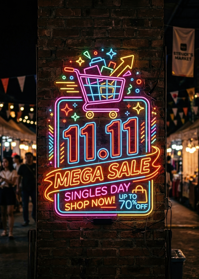 11.11 Singles Day Neon Sale Sign