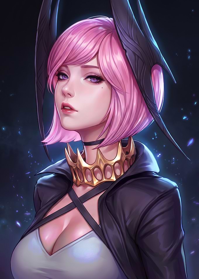 Pink-Haired Fantasy Warrior Portrait