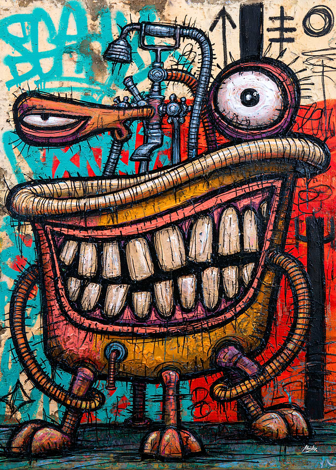 Monstrous Clawfoot Bathtub - Grotesque Bathroom Art