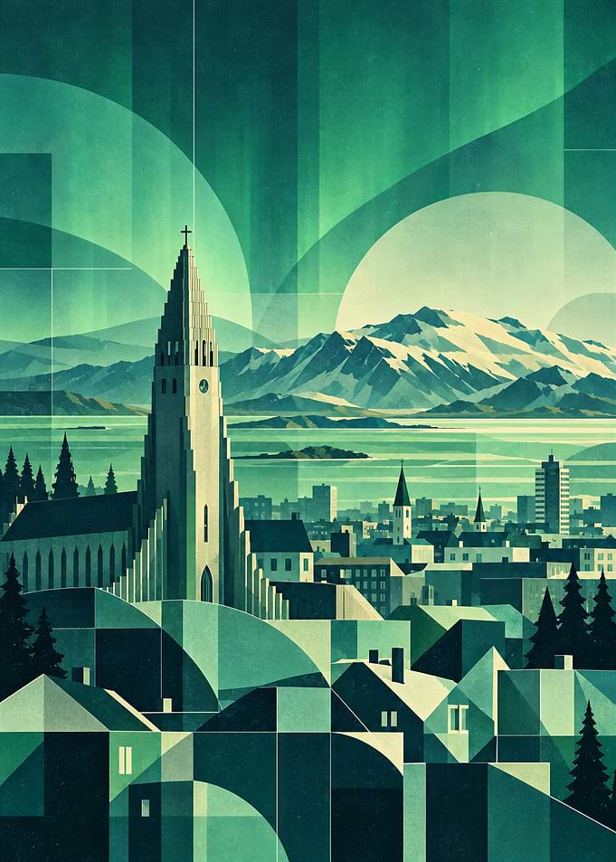 Hallgrímskirkja Church in Reykjavik Art Print