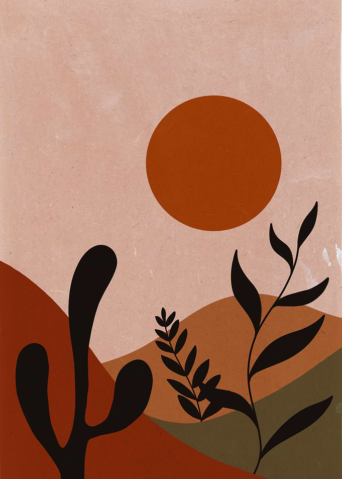 Minimalist Desert Landscape Wall Art
