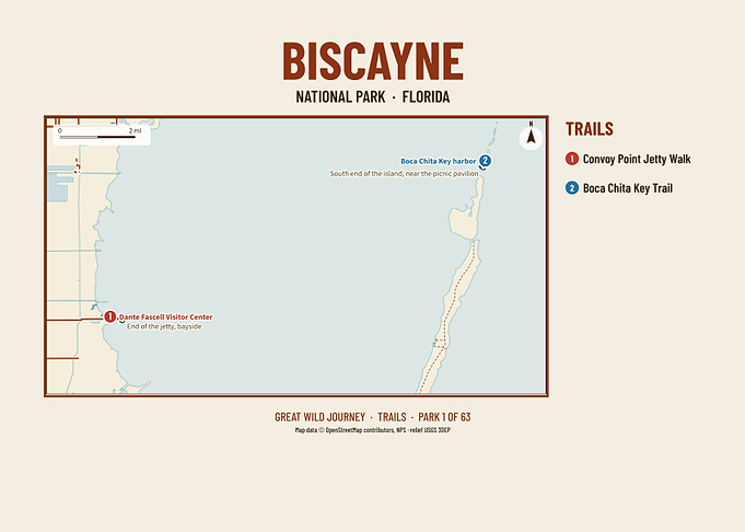Biscayne National Park Hiking Trail Map