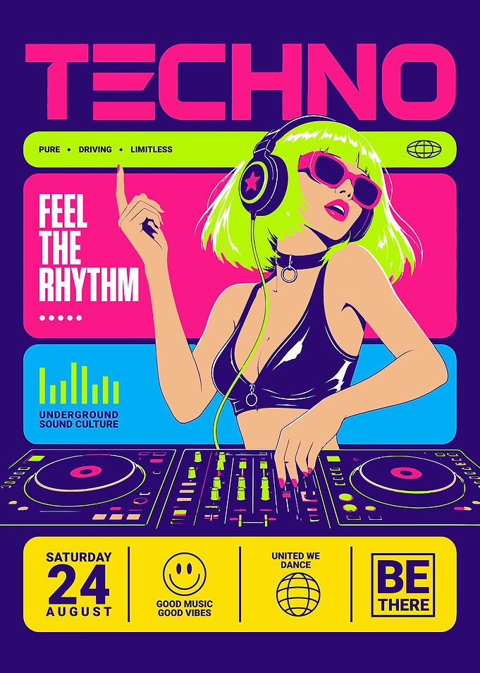 Techno Music DJ Event Poster