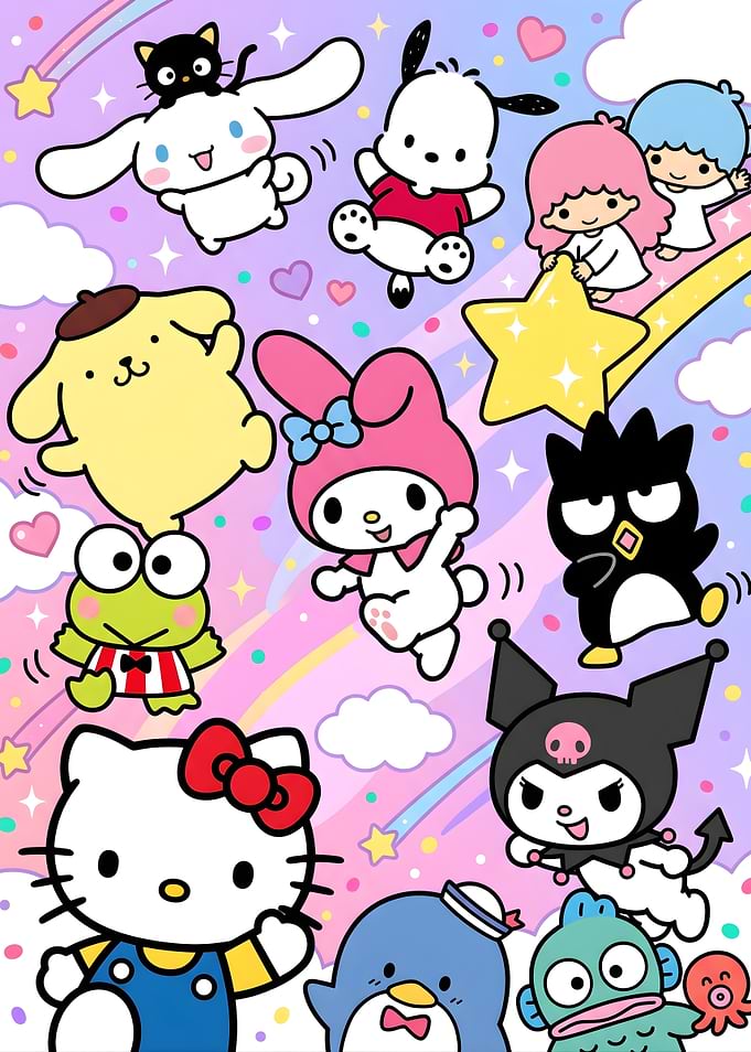 Sanrio Characters Group Illustration