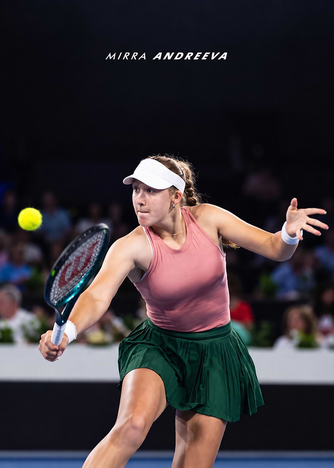 Mirra Andreeva Tennis Action Shot