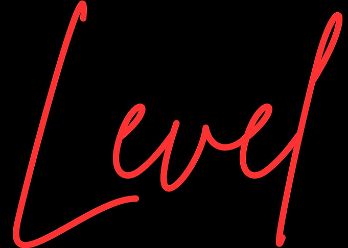 Red Neon Level Text Art