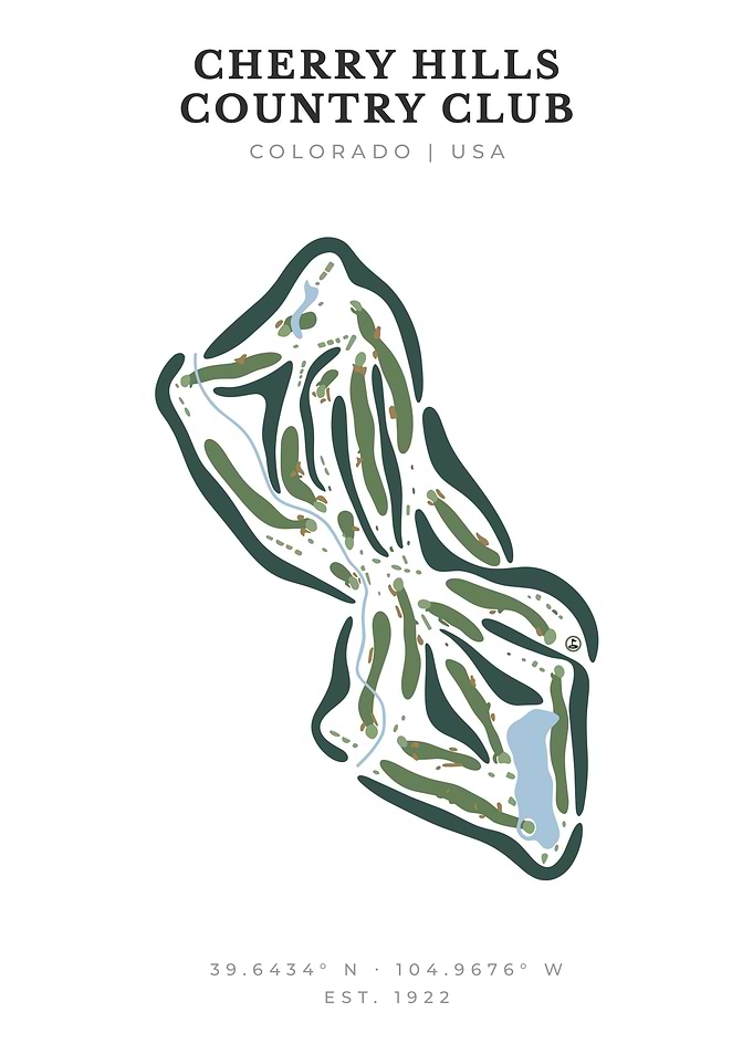 Cherry Hills Country Club Minimalist Golf Map