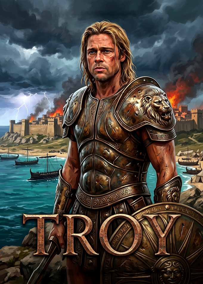 Achilles Warrior from Troy Movie Poster