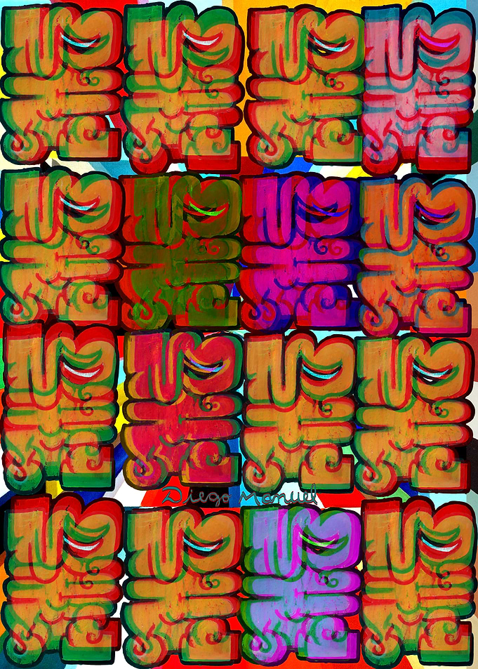 Colorful Abstract Grid Pattern Art