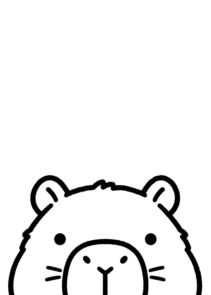 Minimalist Cute Hamster Line Art