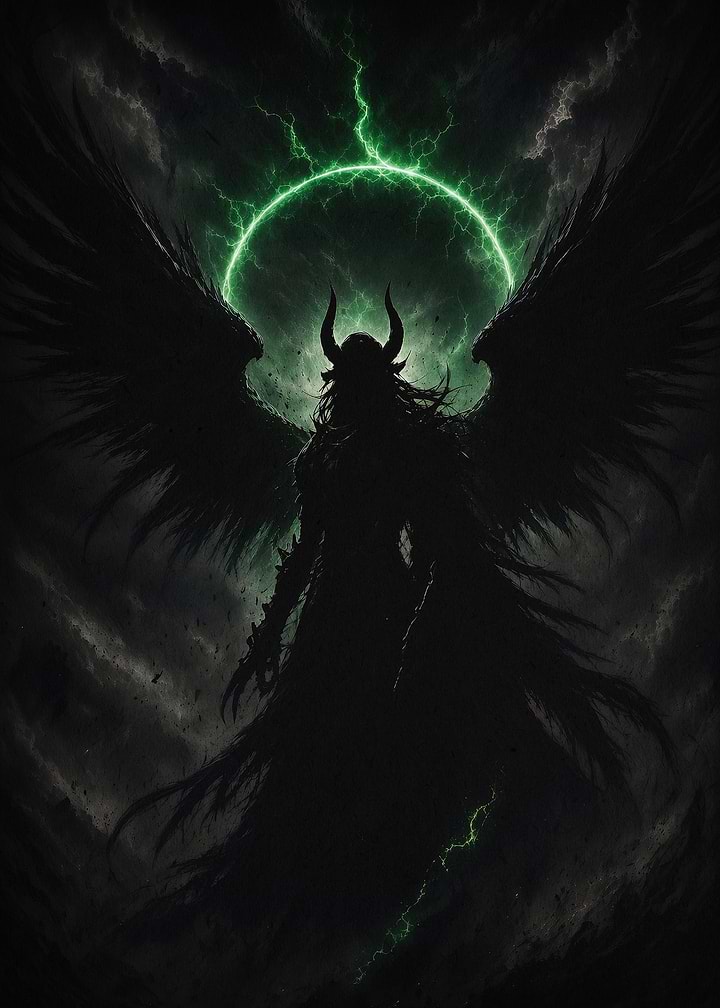 Dark Angel Wings Demon Horror Art