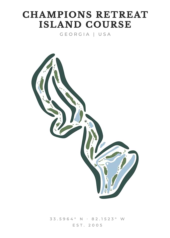 Champions Retreat Island Minimalist Course Map
