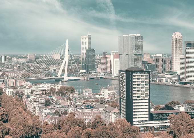 Rotterdam Skyline with Erasmus Bridge