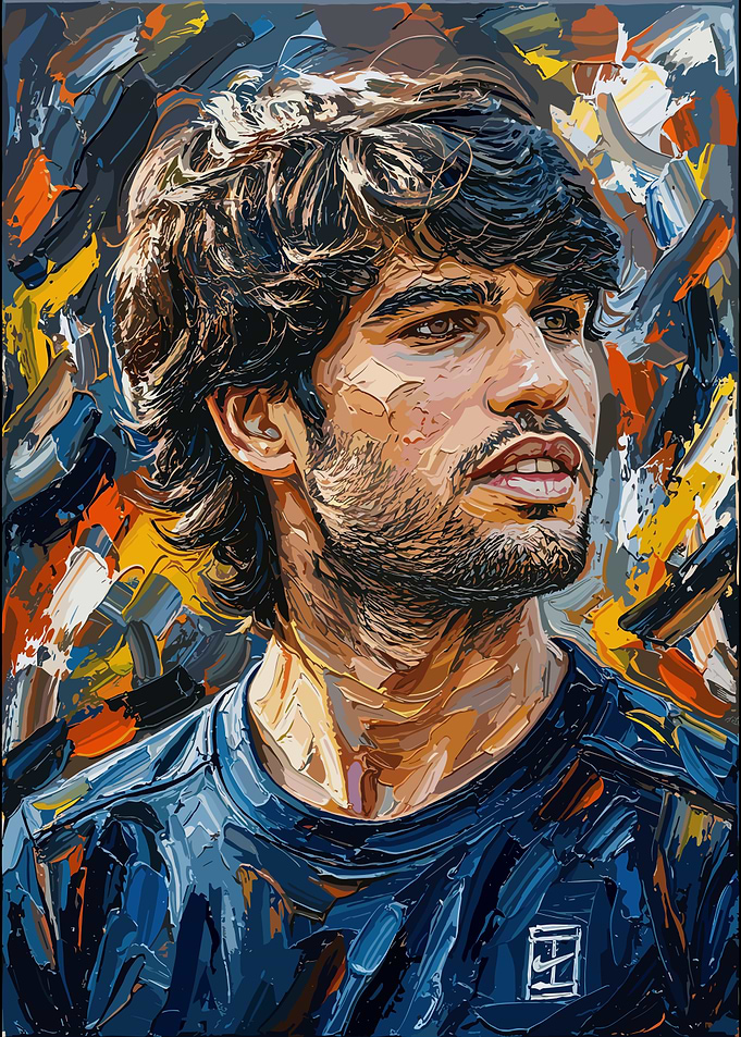 Carlos Alcaraz Oil Painting Portrait
