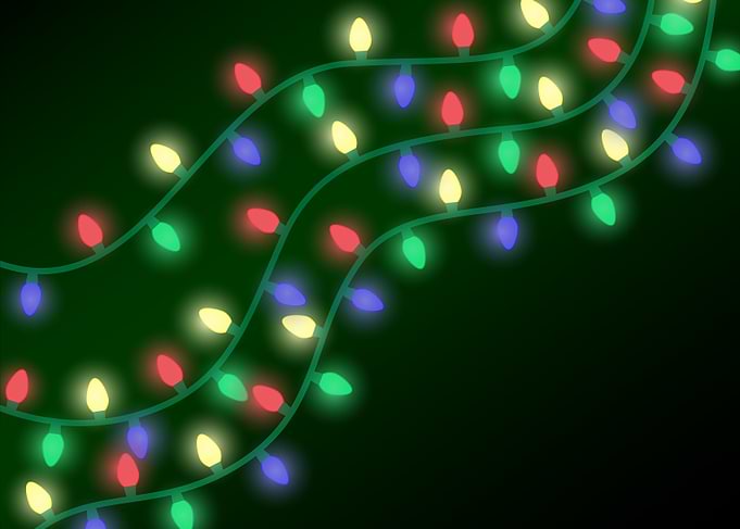 Colorful Christmas String Lights Background