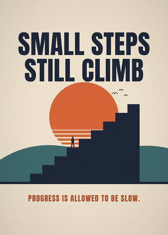 Small Steps Still Climb Motivational Poster