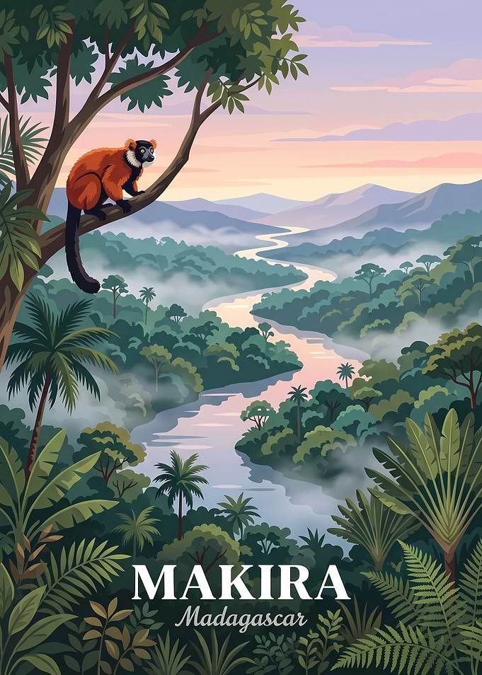 Makira Madagascar Travel Poster