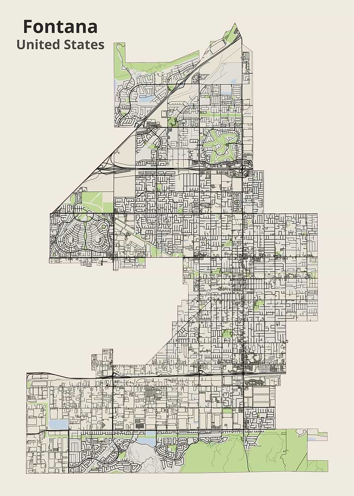 Map of Fontana, United States