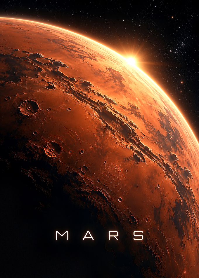 Mars Planet Sunrise View