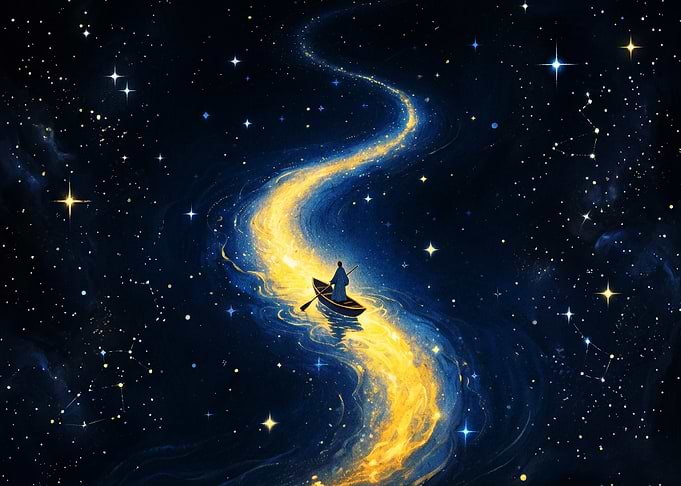 Cosmic River Starry Night Art