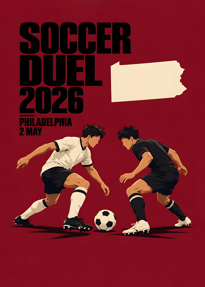 Philadelphia Soccer Duel Players Burgundy Poster