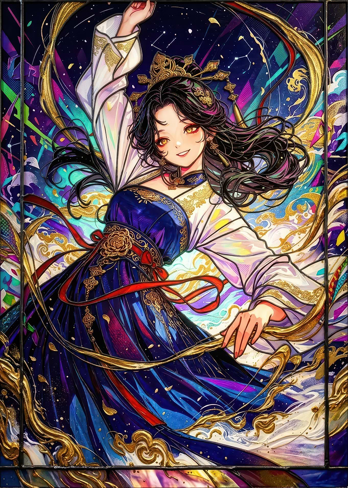 Stained Glass Style Celestial Dancer