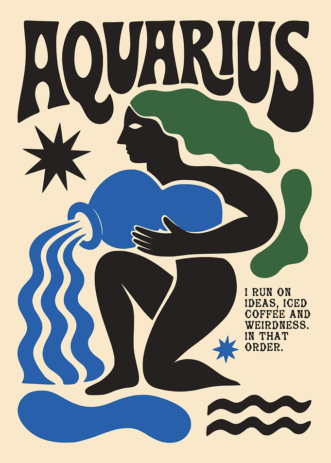 Aquarius Zodiac Poster Art