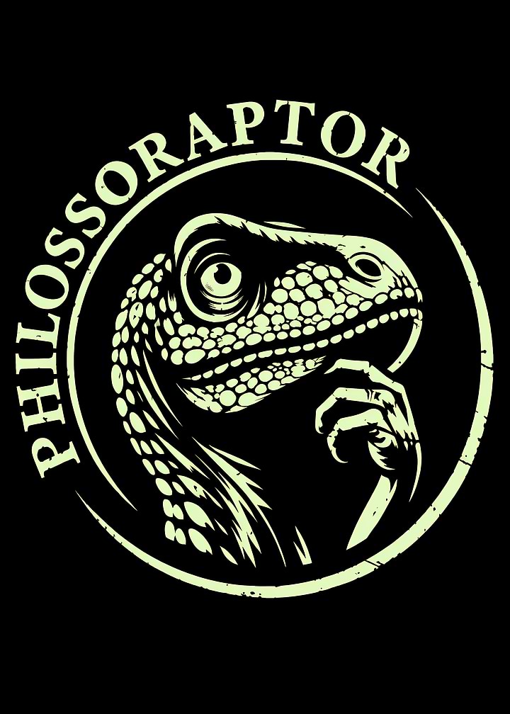 Philosoraptor Thinking Dinosaur Graphic