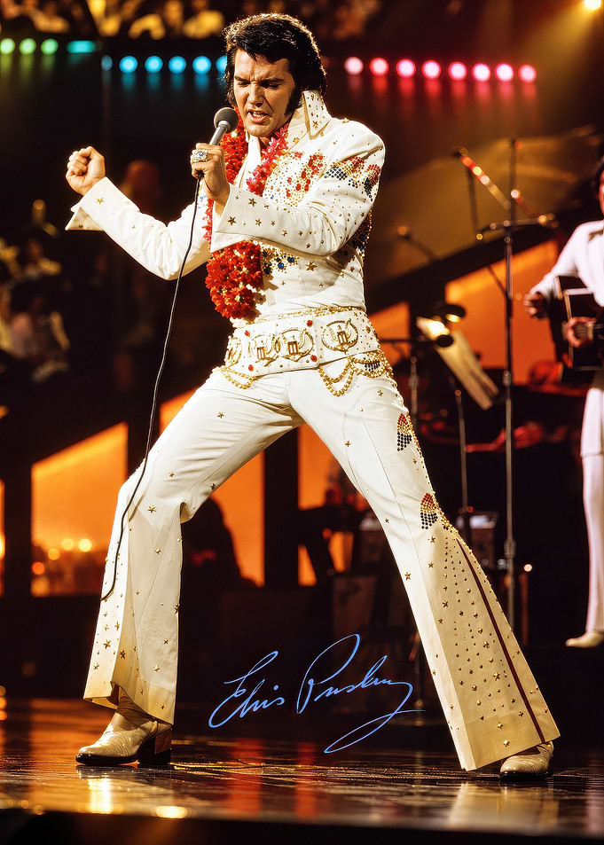 Elvis Presley Performing on Stage