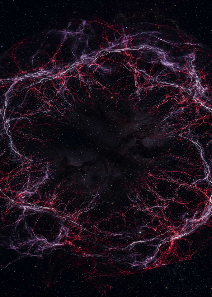 Vibrant Red and Purple Nebula