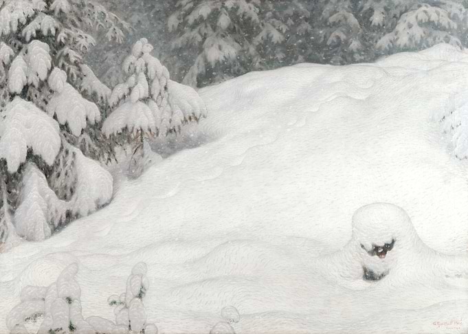 Snowy Forest Landscape Painting
