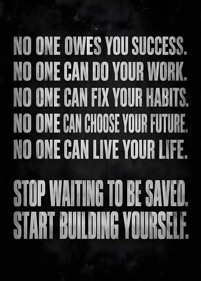 Build Yourself Uncompromising Mindset Quote Art