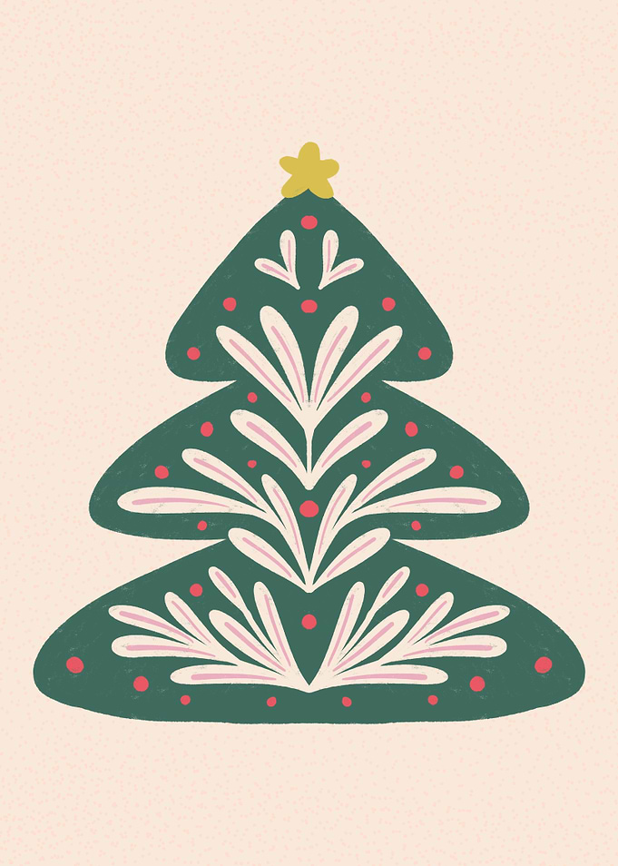 Minimalist Illustrated Christmas Tree
