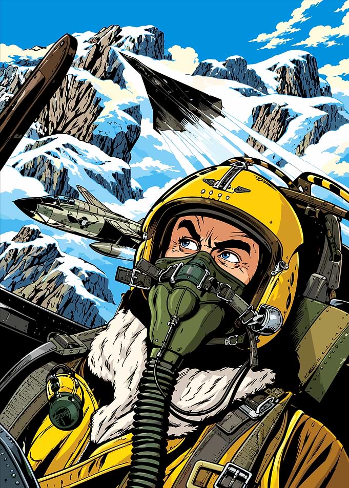 Buck Danny Fighter Pilot Comic Art