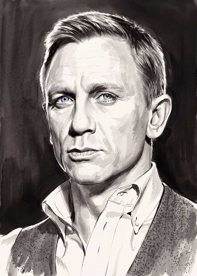 Daniel Craig Portrait Illustration