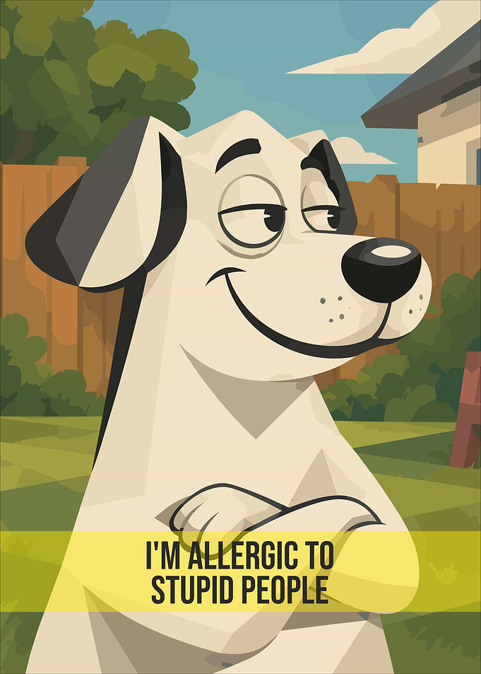 Funny Dog Cartoon Poster