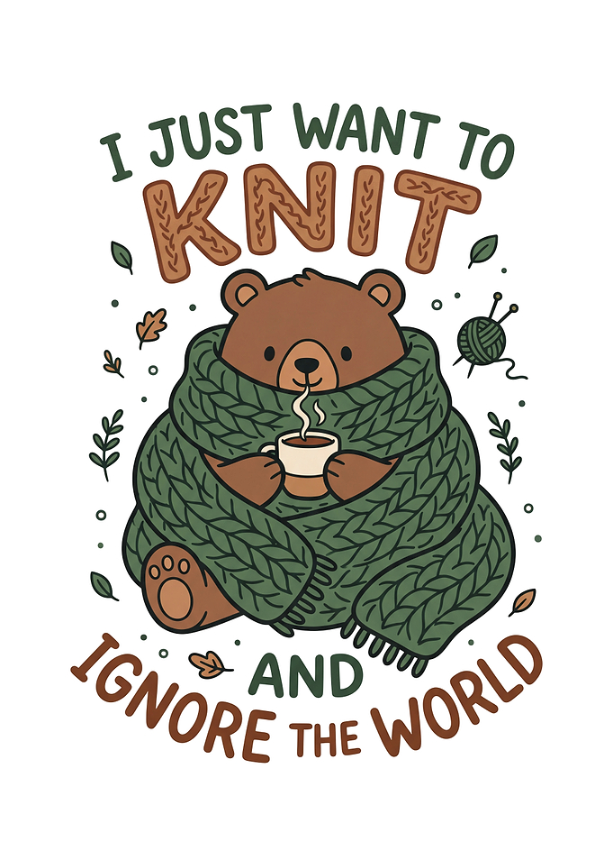 Cozy Knitting Bear